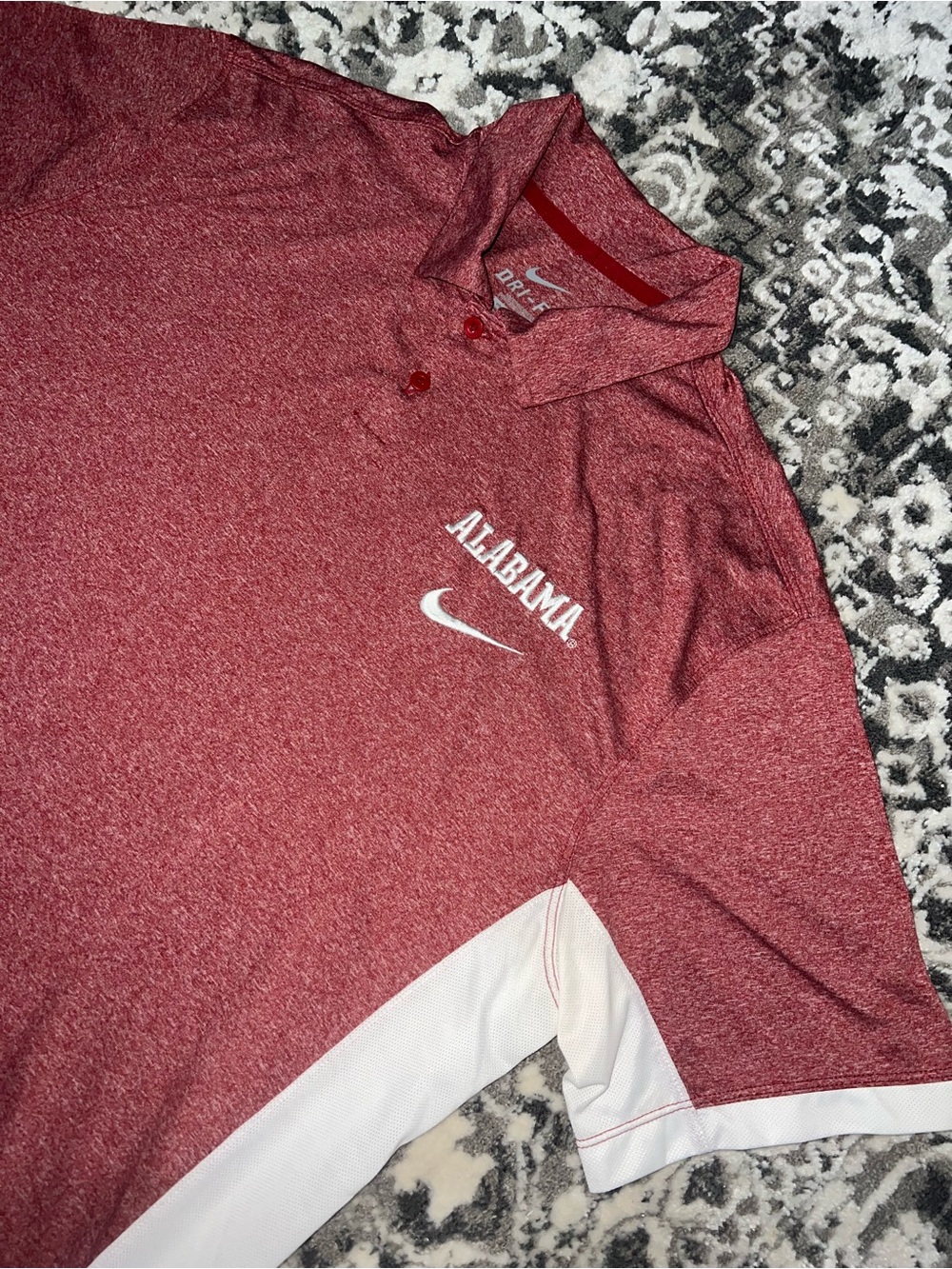 Alabama Nike Crimson white Golf shirt Polo size large